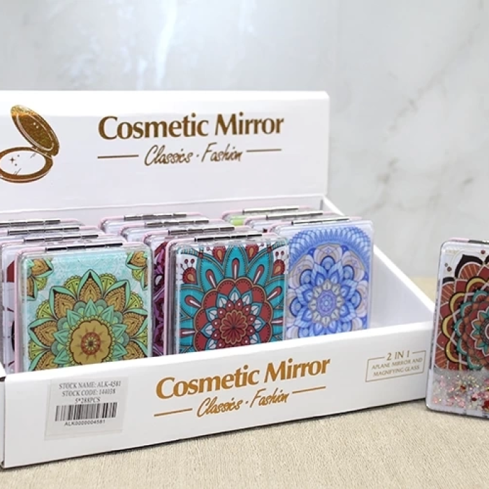 KESGİN MARKET® Mandala Desenli Hareketli Sulu El Aynası Alk4581