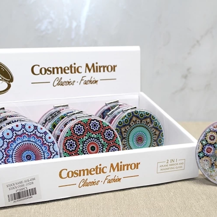 KESGİN MARKET® Mandala Desenli Hareketli Sulu El Aynası Alk4584