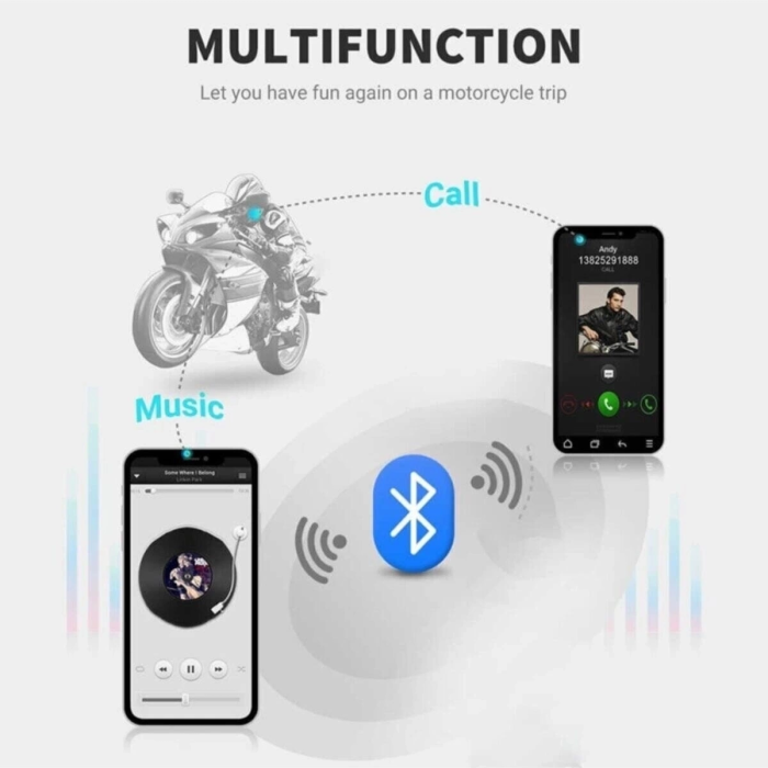 KESGİN MARKET® Bt22 Kask Kulaklık Bluetooth Motosiklet Kulaklık 5.0 Bluetooth Interkom Motorsiklet Kulaklık