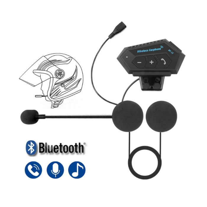 KESGİN MARKET® Bt12 Kask Kulaklık Bluetooth Motosiklet Kulaklık Interkom Motorsiklet Kulaklık