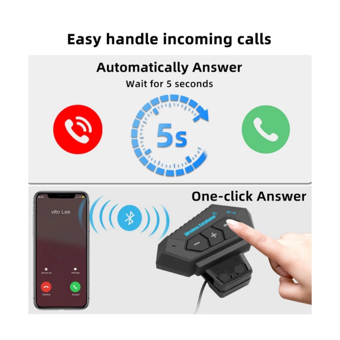 KESGİN MARKET® Bt12 Kask Kulaklık Bluetooth Motosiklet Kulaklık Interkom Motorsiklet Kulaklık