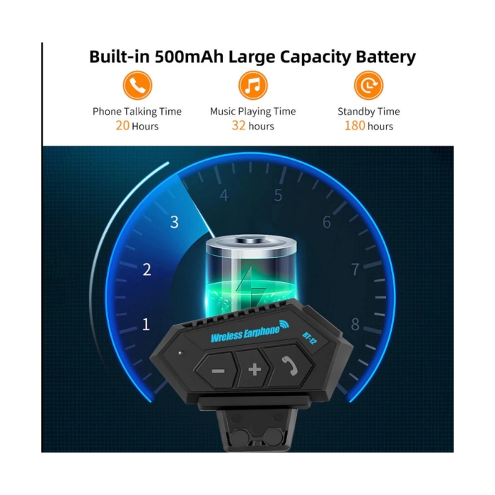 KESGİN MARKET® Bt12 Kask Kulaklık Bluetooth Motosiklet Kulaklık Interkom Motorsiklet Kulaklık