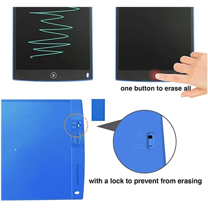 KESGİN MARKET® 12 Inc Writing Lcd Grafik Dijital Kalemli Çizim Tableti Yazı Tahta Not Yazma Eğitim Tableti