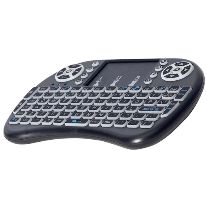 KESGİN MARKET® Smart Tv Box Ps3 Uyumlu Kablosuz Dokunmatik Işıklı Şarjlı Touchpadli Mini Q Klavye