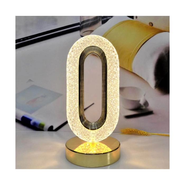 KESGİN MARKET® Kristal Gece Lambası Işık Lüks Led Masa Lambası Yatak Odası Dekorasyon Modern Romantik Kumandalı