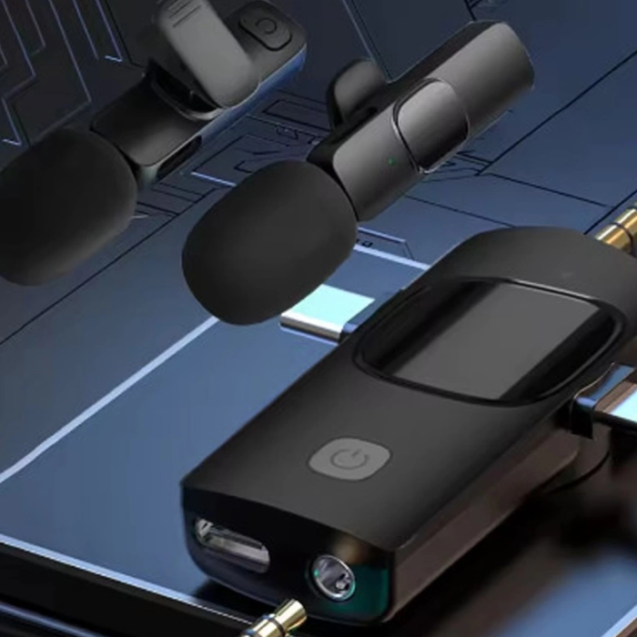 KESGİN MARKET® Yüksek Kalite Profesyonel 3 In 1 Kablosuz Taşınabilir Yaka Mikrofonu Youtube Facebook Tiktok