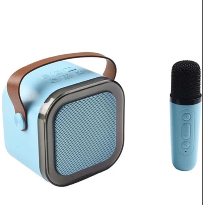 KESGİN MARKET® Karaoke Kablosuz Hoparlör Mikrofonlu Rgb Işıklı Bluetooth Speaker Tf Kart/usb Mavi