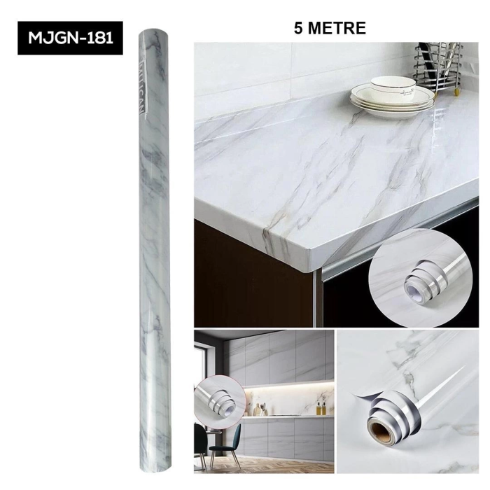 KESGİN MARKET® Mermer Desen Folyo Beyaz