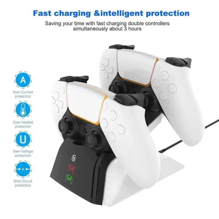 KESGİN MARKET® Ps5 Dualsense /ps5 Slim/ps5 Pro Gamepad Hızlı Şarj İstasyonu Çift Kol Şarj Ünitesi