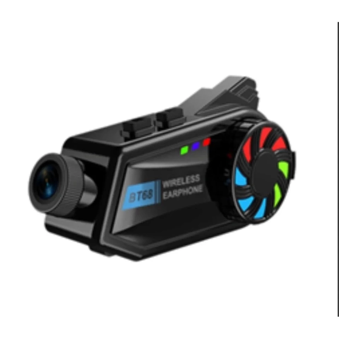 KESGİN MARKET® Bt68 Motosiklet Kask Bluetooth Kulaklık 1080p Kamera Ses Kontrolü Video Kayıt Özellikli İntercom