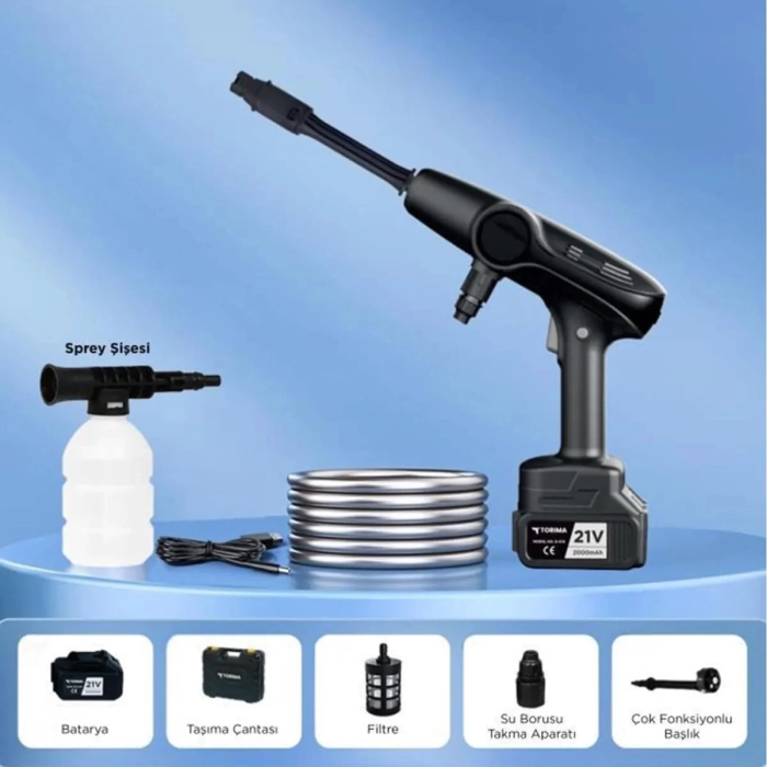 KESGİN MARKET® Akülü Şarjlı Yüksek Basınçlı Oto Araba Bahçe Yıkama,temizleme Su Sı