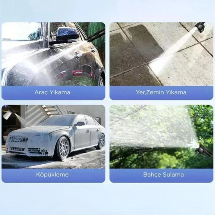 KESGİN MARKET® Akülü Şarjlı Yüksek Basınçlı Oto Araba Bahçe Yıkama,temizleme Su Sı