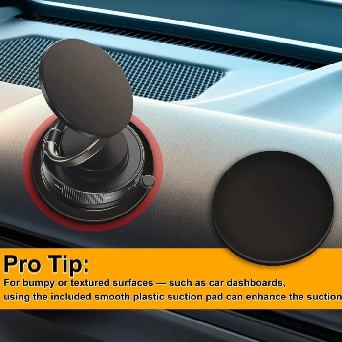 KESGİN MARKET® Metalik Magsafe Telefon Tutucu Tüm Yüzeylerle Uyumlu Vakumlu 360 Dönen Oynar Başlık