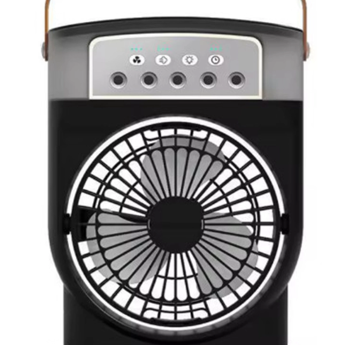 KESGİN MARKET® Şarjlı 600 Ml Su Hazneli Taşınabilir Masaüstü Vanilatör  Güçlü Fan Ve 2000 Mah Pil Siyah