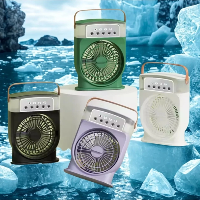 KESGİN MARKET® Şarjlı 600 Ml Su Hazneli Taşınabilir Masaüstü Vanilatör  Güçlü Fan Ve 2000 Mah Pil Beyaz