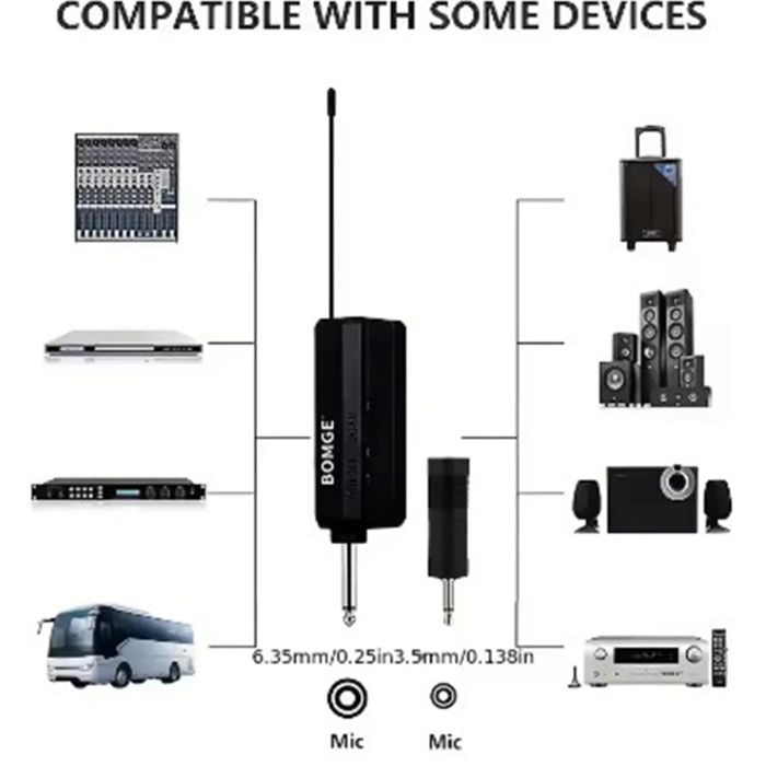 KESGİN MARKET® Profesyonel Çiftli Kablosuz Mikrofon Seti Karaoke Şarj Edilebilir 50 Metre Mesafe