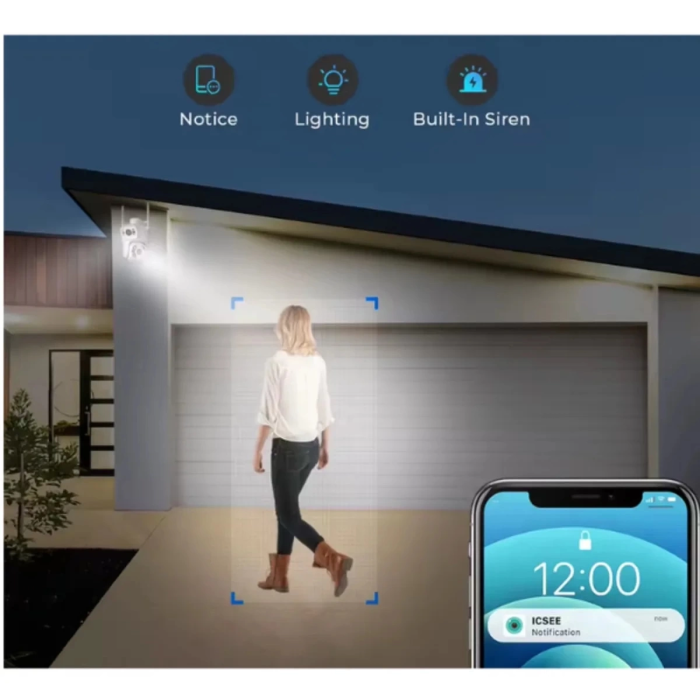 KESGİN MARKET® Ip Kamera 2+2 Mp 4mp 1080p Ultra Hd Hareketli Sensör Dış Ortam Ip Kamera Speed Dome Akıllı Ip Çift Kamera