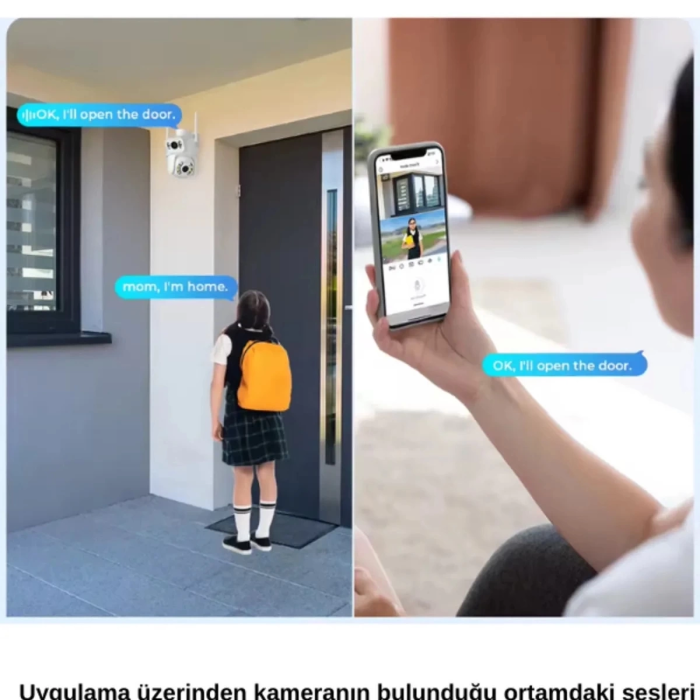 KESGİN MARKET® Ip Kamera 2+2 Mp 4mp 1080p Ultra Hd Hareketli Sensör Dış Ortam Ip Kamera Speed Dome Akıllı Ip Çift Kamera