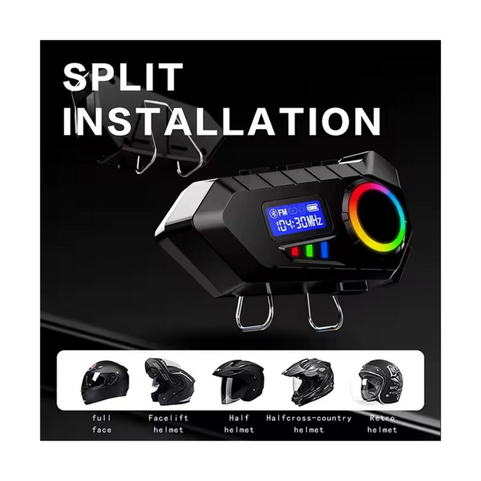 KESGİN MARKET® Y30 Kask Kulaklık Bluetooth Motosiklet Kulaklık Rgb Radyolu Intercom