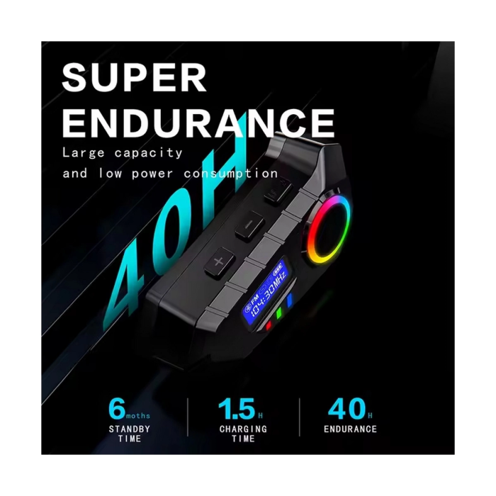 KESGİN MARKET® Y30 Kask Kulaklık Bluetooth Motosiklet Kulaklık Rgb Radyolu Intercom