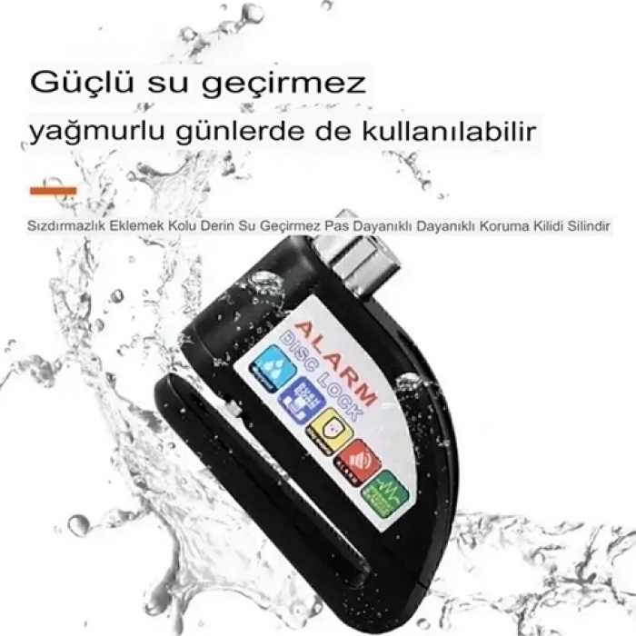 KESGİN MARKET® Alarmlı Disk Kilidi Motorsiklet Scooter Bisiklet Sesli Alarm 110 Desibel Yüksek Ses