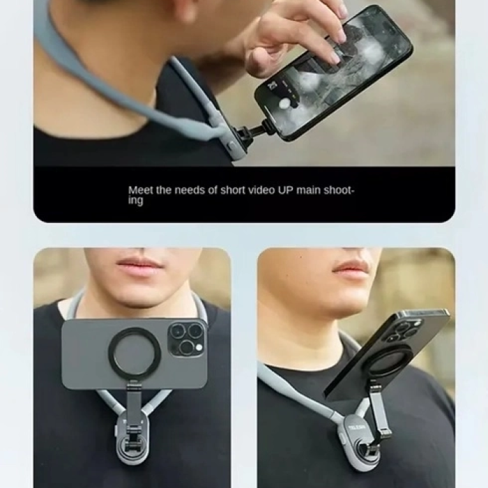 KESGİN MARKET® 360 Derece Ayarlanabilir Boyun Askılı Manyetik Telefon Tutucu