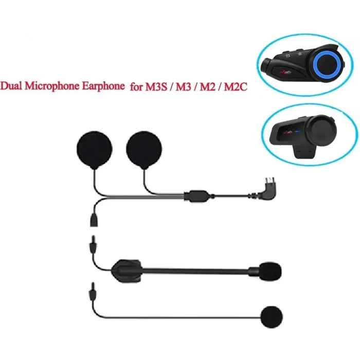 KESGİN MARKET® Mikrofonlu Motosiklet Kaskı Kulaklığı Tam/yarım Yüz Kaskları İçin 2’si 1 Arada Kulaklık Seti