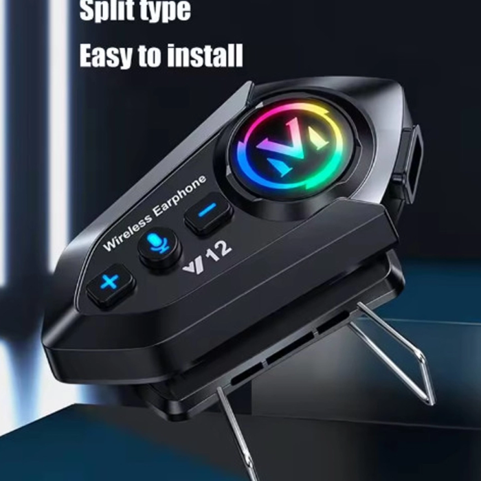 KESGİN MARKET® Y12  Motor Kask Kulaklık Rgb Modlu Radyolu Motosiklet Kulaklık 5.3 Bluetooth Intercom
