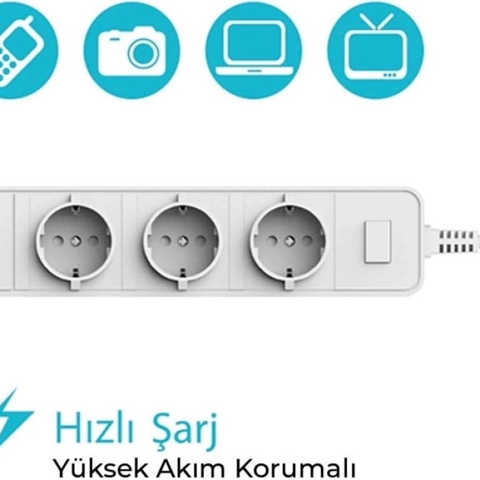 KESGİN MARKET® Vtn Bp-01 Wifi Yüksek Akım Korumalı Hızlı Şarj Özellikli Akıllı Priz