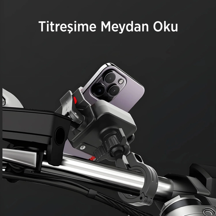 KESGİN MARKET® Gidon Bağlantılı 360° Derece Ayarlanabilir 3.5”-7.2” Uyumlu Motosiklet Bisiklet Telefon Tutucu