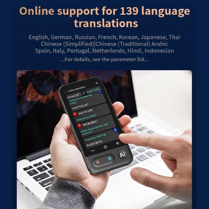 KESGİN MARKET® Kameralı 140 Dilde Wifi Özellikli Translator Elektronik Çeviri Cihazı Türkçe Menü