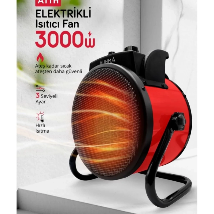 KESGİN MARKET® Ultra Güçlü 3000 Watt Taşınabilir Elektrikli Portatif Isıtıcı Soba Sıcak Hava Üfleyen Fan Radyatör