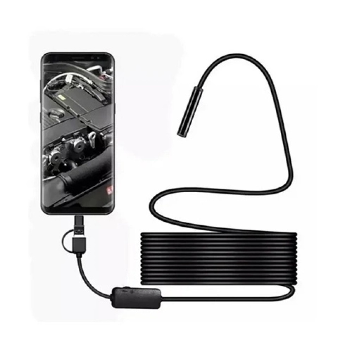 KESGİN MARKET® Vtn-02 Endoskop Yılan Video Kamera Led’li 2 Metre 7 Mm Sert Kablo Su Geçirmez