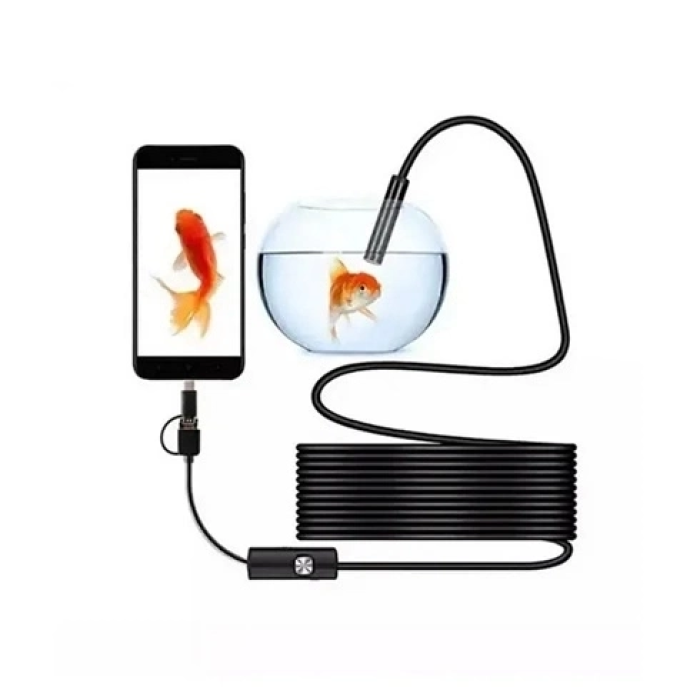 KESGİN MARKET® Vtn-02 Endoskop Yılan Video Kamera Led’li 2 Metre 7 Mm Sert Kablo Su Geçirmez