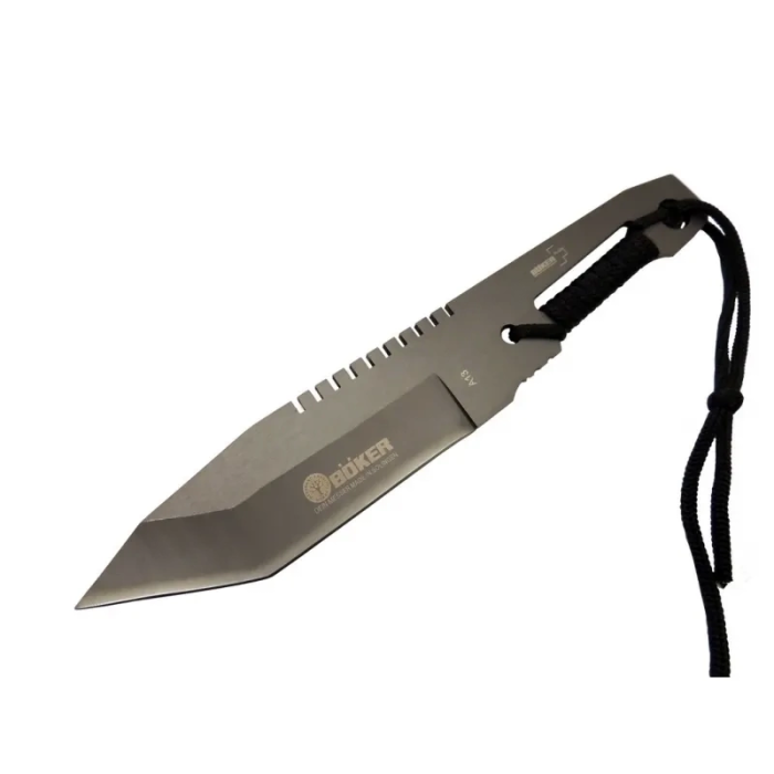 KESGİN MARKET® A13 Komple Metal Kamp Bıçak 23 Cm - Tırtıklı, İp Saplı, Kılıflı