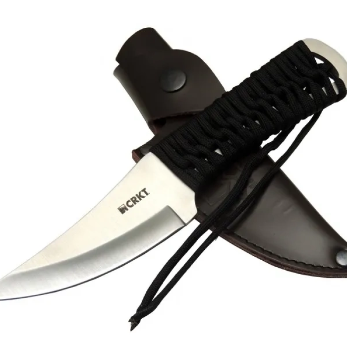 KESGİN MARKET® Crkt Scrub Fixed 2712 Wy Kamp / Outdoor Bıçak 22,5cm - İpli Sap, Deri Kılıflı