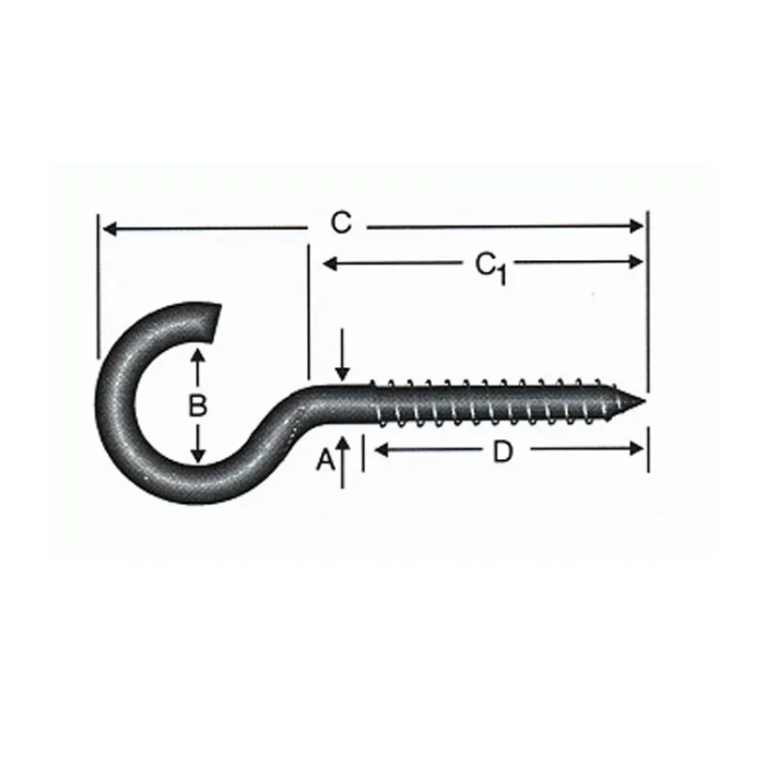 KESGİN MARKET® Açık Piton, Kanca, Çengel 20x80 - 144 Adet