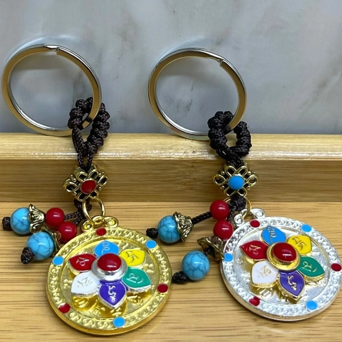 KESGİN MARKET® Metal Lotus Tılsımlı Şans Anahtarlık Alk4460