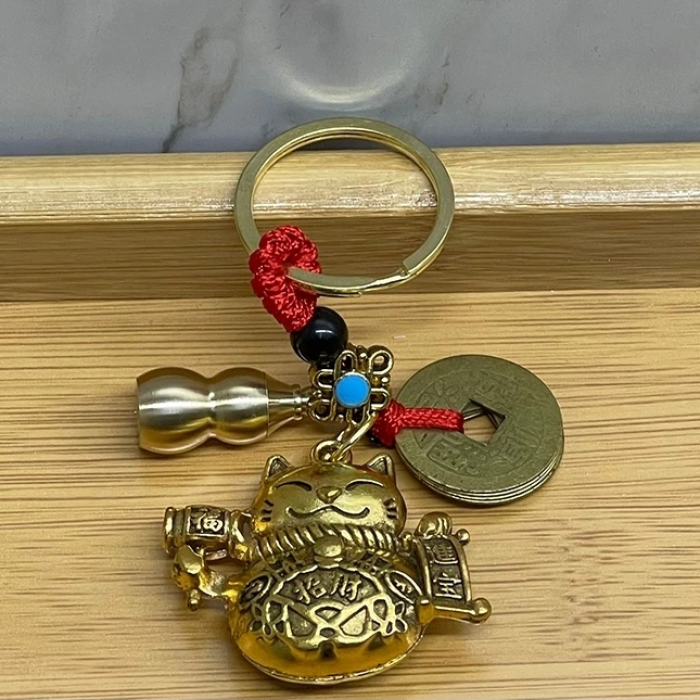 KESGİN MARKET® Metal Şans Ve Bereket Kedisi Anahtarlık Alk4467
