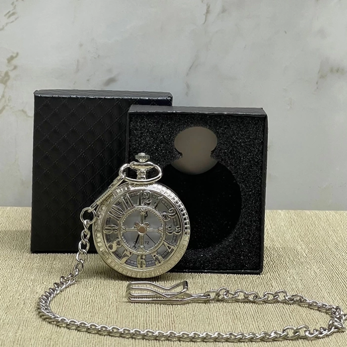 KESGİN MARKET® Özel Kutulu Rakamlı Gümüş Köstekli Saat Alk4662