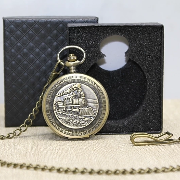 KESGİN MARKET® Özel Kutulu Tren Temalı Köstekli Saat Alk4670