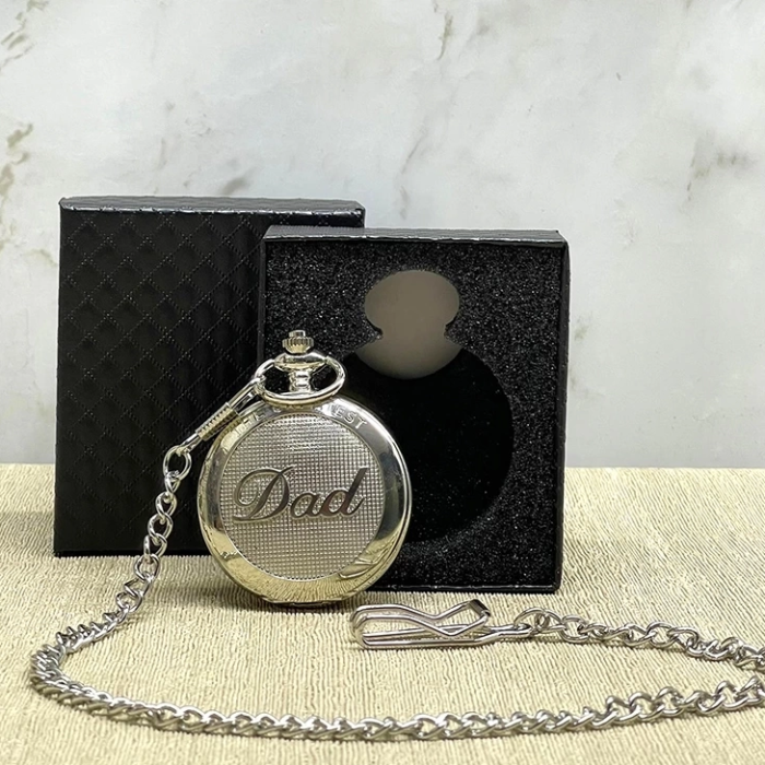 KESGİN MARKET® Özel Kutulu Dad (baba) Gümüş Köstekli Saat Alk4673