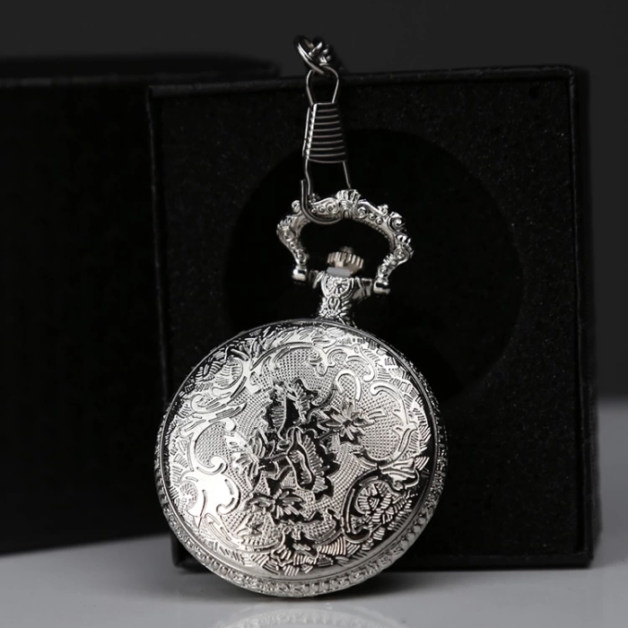 KESGİN MARKET® Özel Kutulu Tren Temali Gümüş Köstekli Saat Alk4675