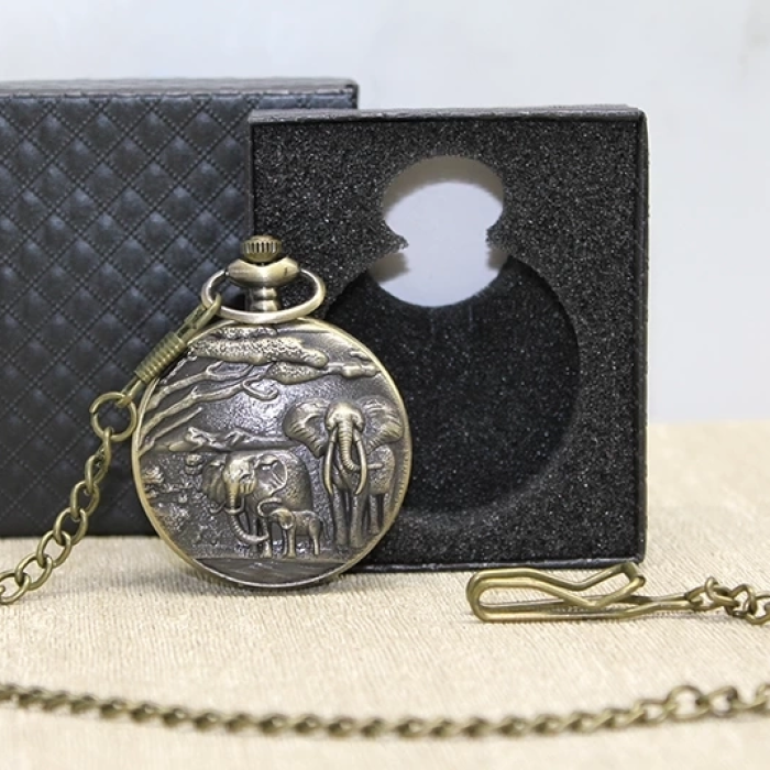 KESGİN MARKET® Özel Kutulu Antik Filli Köstekli Saat Alk4676