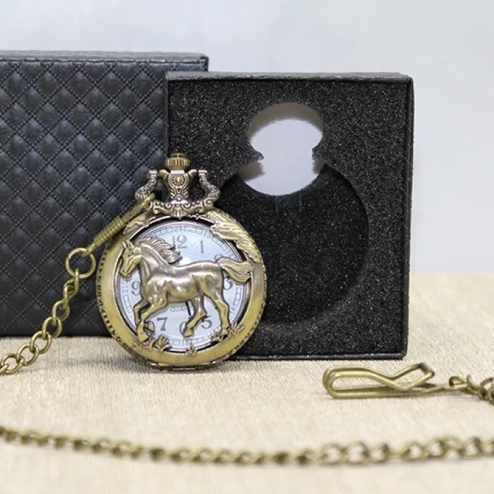 KESGİN MARKET® Özel Kutulu At Tasarımı Köstekli Saat Alk4682