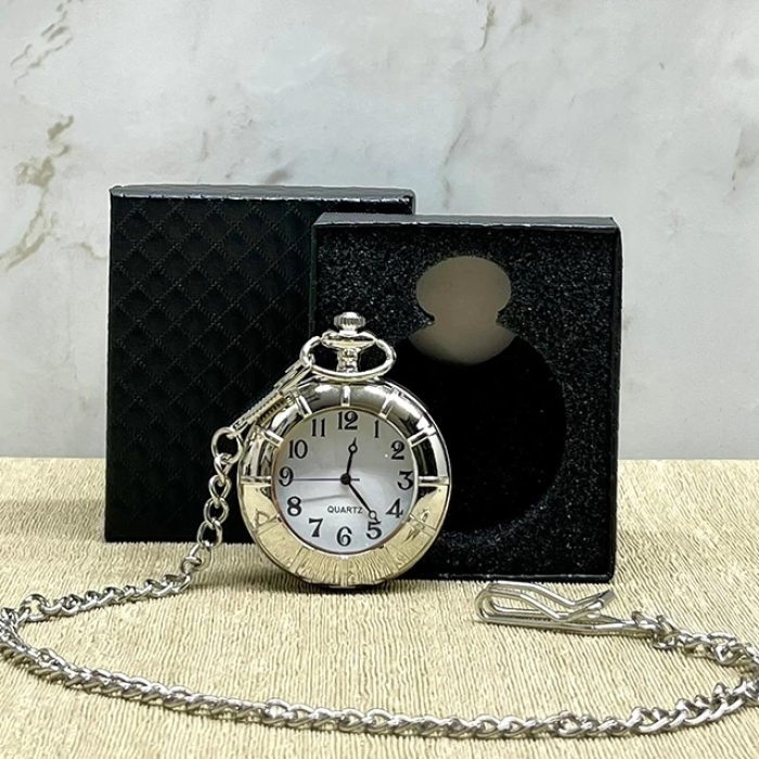 KESGİN MARKET® Özel Kutulu Gümüş Köstekli Saat Alk4685