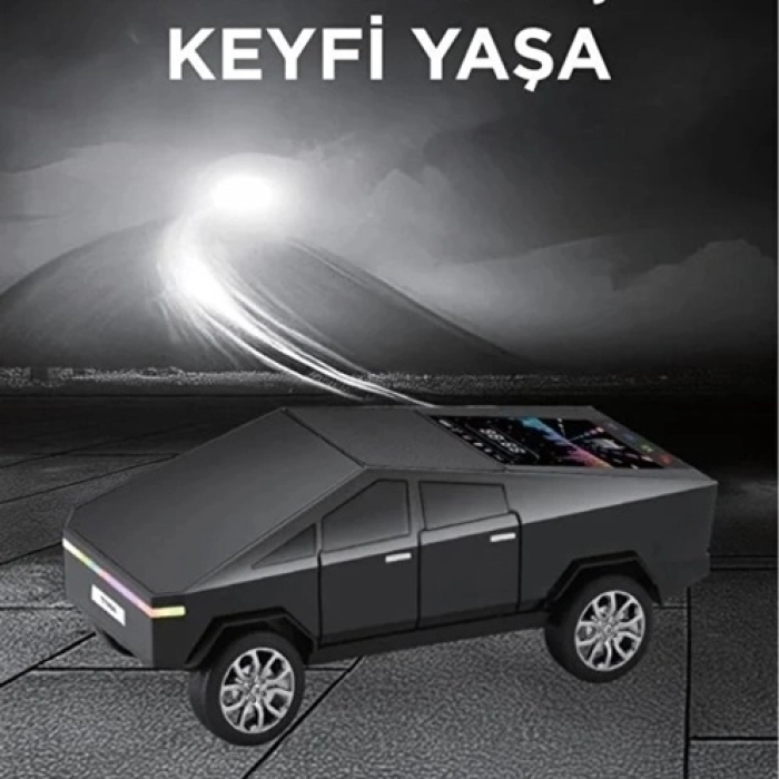 KESGİN MARKET® D68 Cyber Model Araba Tasarımlı Bluetooth Hoparlör 15w Güçlü Ses Rgb Led /tws/usb Siyah