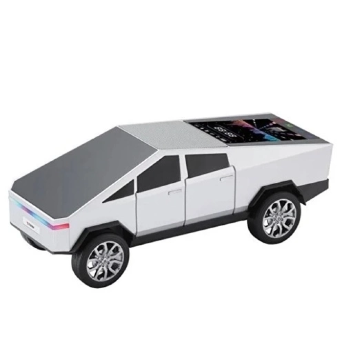 KESGİN MARKET® D68 Cyber Model Araba Tasarımlı Bluetooth Hoparlör 15w Güçlü Ses Rgb Led /tws/usb Beyaz