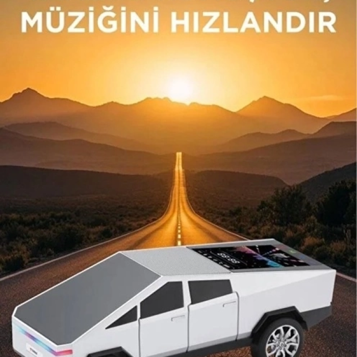 KESGİN MARKET® D68 Cyber Model Araba Tasarımlı Bluetooth Hoparlör 15w Güçlü Ses Rgb Led /tws/usb Beyaz