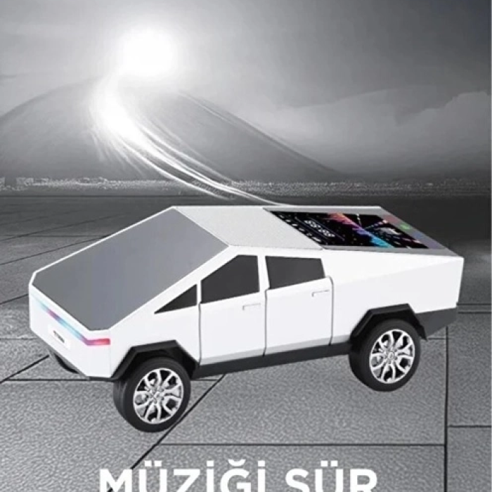 KESGİN MARKET® D68 Cyber Model Araba Tasarımlı Bluetooth Hoparlör 15w Güçlü Ses Rgb Led /tws/usb Beyaz